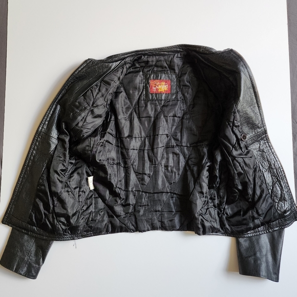 Vintage Genuine Leather Motorcycle Jacket Size L (but runs small) - Picture 7 of 12
